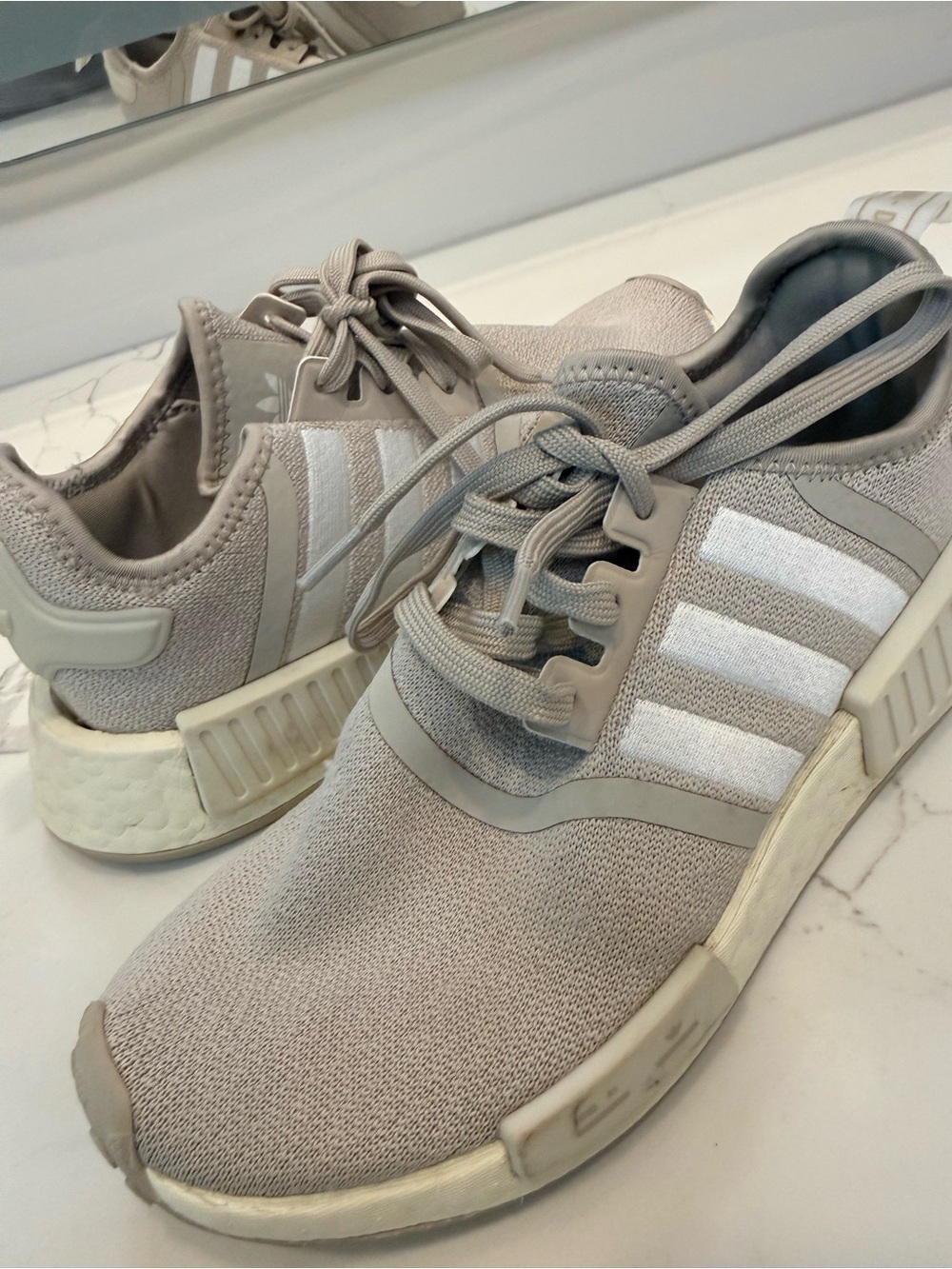 adidas Trainers in Light Gray with White Logo